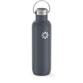 LIfeFactory Stainless Steel Vacuum-Insulated Sport Bottle, 24 Ounce, Carbon