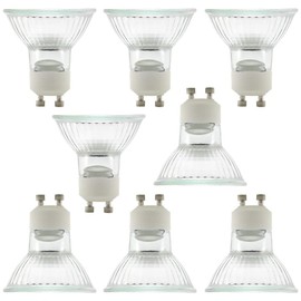 ETOPLIGHTING |8-Pack| 20 Watt GU10 Base Halogen Light Bulbs with Clear UV Glass Cover 12 Volts Crisp Bright Output, APL1622