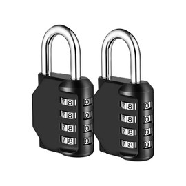 NAGE Combination Padlock Outdoor, 4 Digit Gym Padlock for Gym Locker, Resettable Code Padlock for School Locker, Toolbox, Number Lock Padlock for Backyard Fence Gate, Sheds, Garage Door (2P, Black)