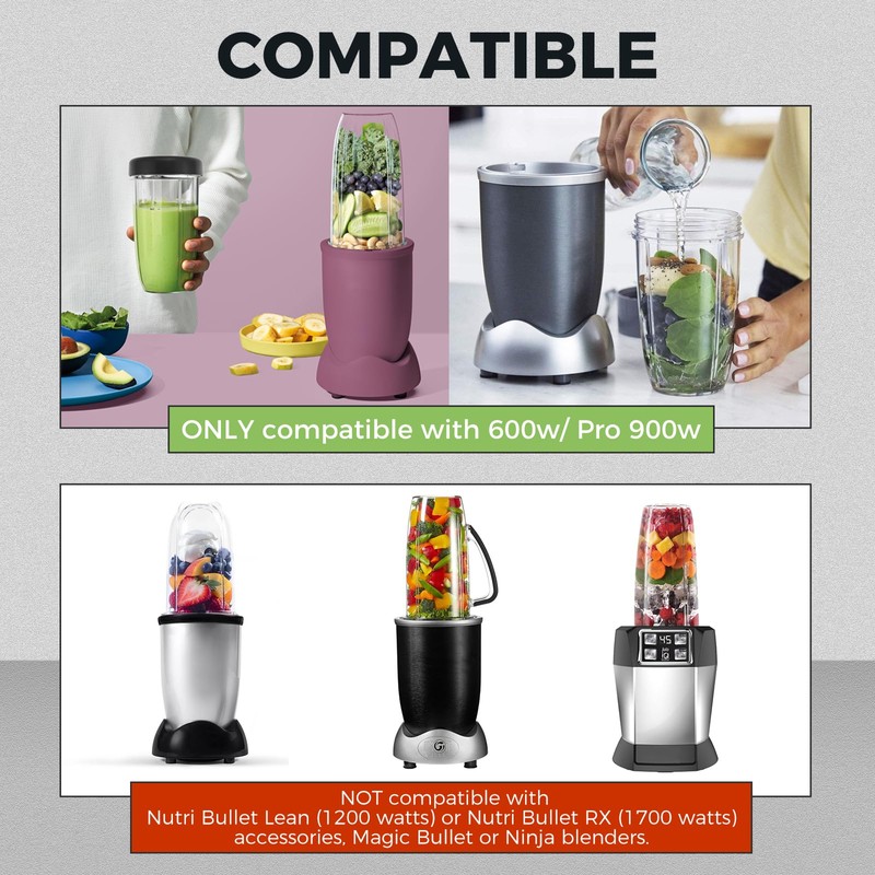 Blender Cups Replacement for Nutribullet Blender 24oz Cups with Lid,