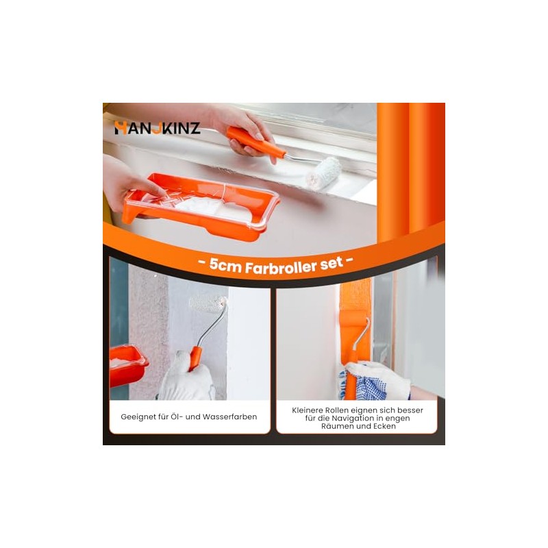 Paint Roller, 2 Inch Small Paint Roller Kit with High-Density