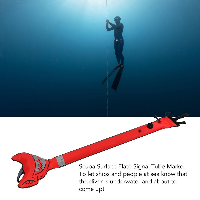Surface Marker Buoy Scuba Diving Inflatable Safety Tube Hammerhead Shark