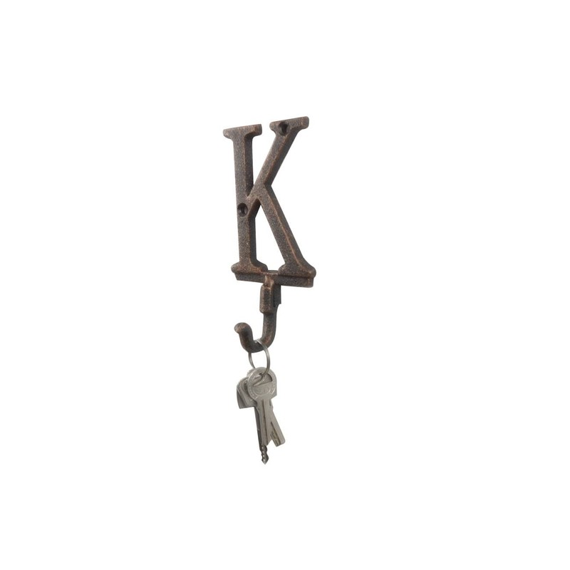 HANDCRAFTED NAUTICAL DÉCOR Rustic Copper Cast Iron Letter K Alphabet