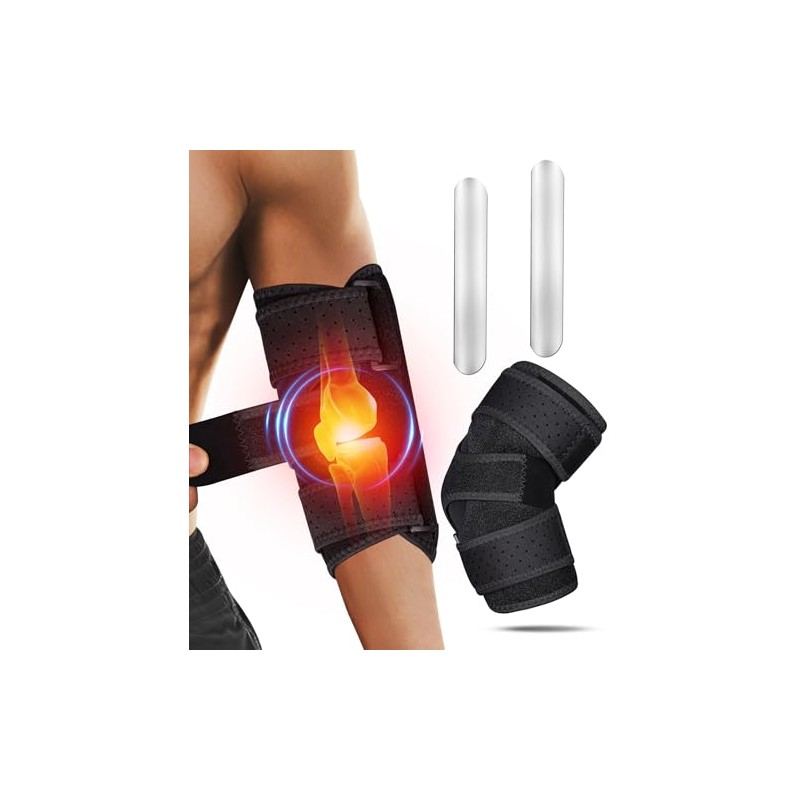 Calkkrer Verstellbare Ellenbogen Bandage, Sehnenscheidenentzündung Bandage Herren, Armschiene für Tennisarm,