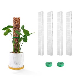 Bluepro Bluepro 15 Inch 4 Pcs Plastic Moss Pole for Plants Monstera, 415' Plant Poles for Climbing Plants, Plant Support for Indoor Plants Work with Sphagnum Moss