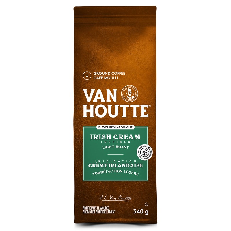 Van Houtte Irish Cream Ground Coffee, 340g, Can Be Used