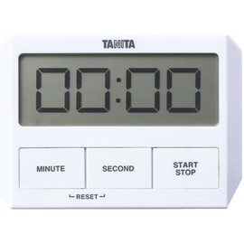 Tanita TD-409 WH Kitchen Study Learning Timer with Suction Cup, Thin, White, Glass Timer