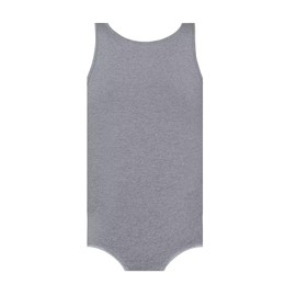 Landofgenie Men's Sleeveless Vest Bodysuit One-Piece Pyjamas Cotton Onesie Romper for Adults, gray