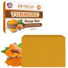 Turmeric Soap Bar for Face & Body – Natural Turmeric Skin Brightening Soap for Dark Spots, Intimate Areas, Underarms – Turmeric Face Wash Reduces Acne, Scars & Cleanses Skin – Made in USA