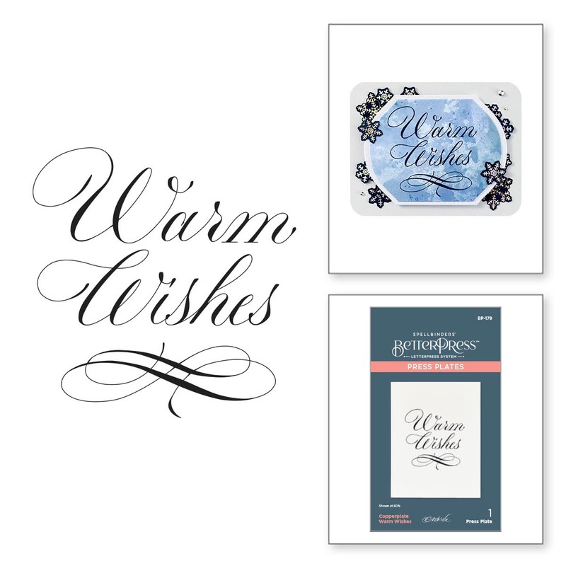 Spellbinders BetterPress Plates Bundle By Paul Antonio Copperplate Holiday Sentiments