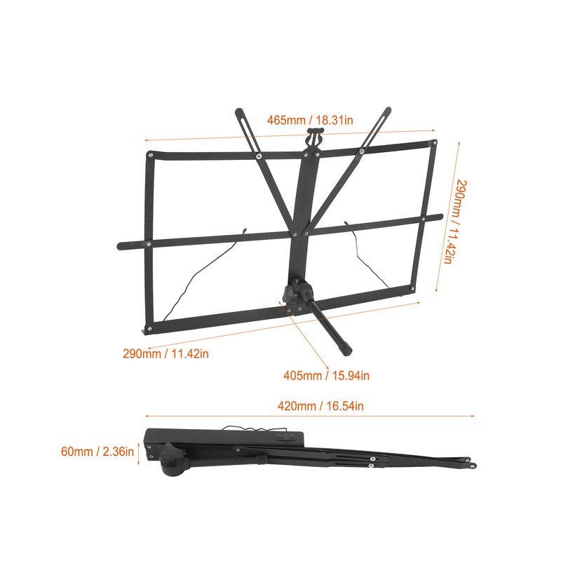 Folding Sheet Music Stand Metal Adjustable Portable Foldable Desktop Table