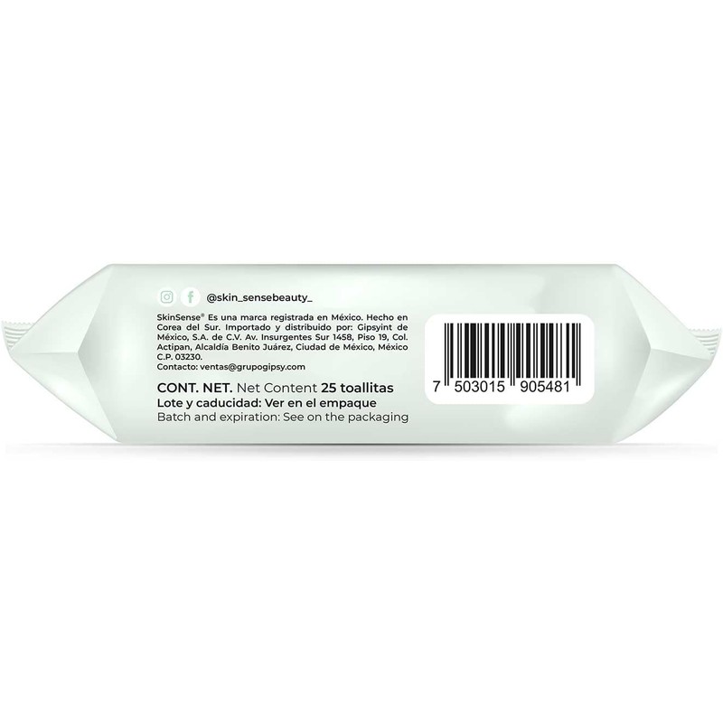 Skin Sense Toallitas Faciales Biodegradables (25 piezas) – Té Verde