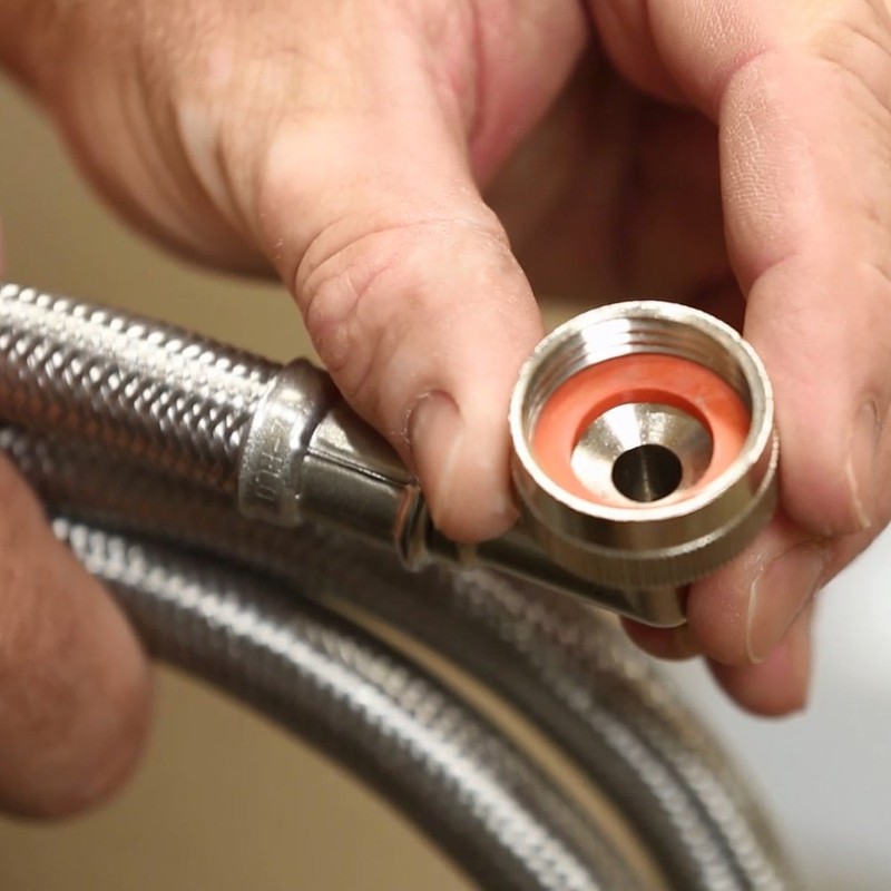 Eastman 48374 Stainless Steel Washing Machine Hose with Elbow, 5