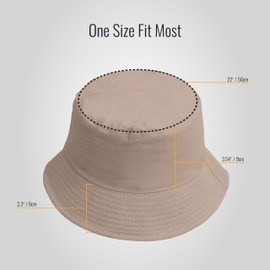 AVENAT Unisex Bucket Hat Reversible Men’s Women’s Sun Hat Fisherman Hat for Camping, Football, Hiking, Beach Summer Festivals Fishing Plain Size 56-58cm (Yellow)