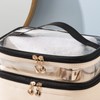 Double Layer Makeup Bag Waterproof, Spacious Alloy Zippers Durable Handle