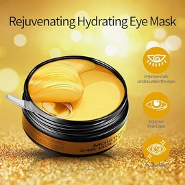 Tunbot Parches Debajo De Los Ojos - 60 Piezas - Mascarilla Oro 24K - Anti-Envejecimiento - Contiene Colágeno Y Ácido Hialurónico - Elimina Ojeras