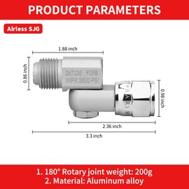 2 Piece Airless Paint Spray Gun Swivel Joint Set, 287036 7/8 Inch 180 Degree Rotation for Airless SJG Airless Paint Spray Gun Swivel Joint and Achieve Unparalleled Flexibility in Painting