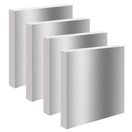 LOYORTY 4PCS 4 x 4 x 1/2 (0.47") Inch Aluminum Plate Aluminum Metal Sheet 6061 Aluminum Metal Plate Covered with Protective Film, Finely Polished and Deburred