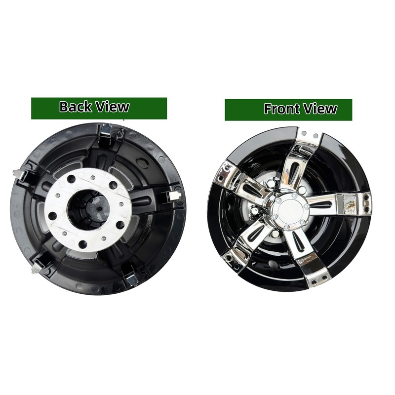 Dr.Acces Golf Cart 10" Wheel Covers Hub Caps W/Chrome Spokes