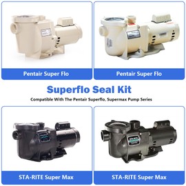 O-Ring Rebuild Repair kit, for Pentair SuperFlo, SuperMax Pool Pumps Seal Gasket Includes Pump Union O-Rings, Drain Plug O-Rings, Water Slinger, US Seal PS-200 Shaft Seal, and O-Ring Lube