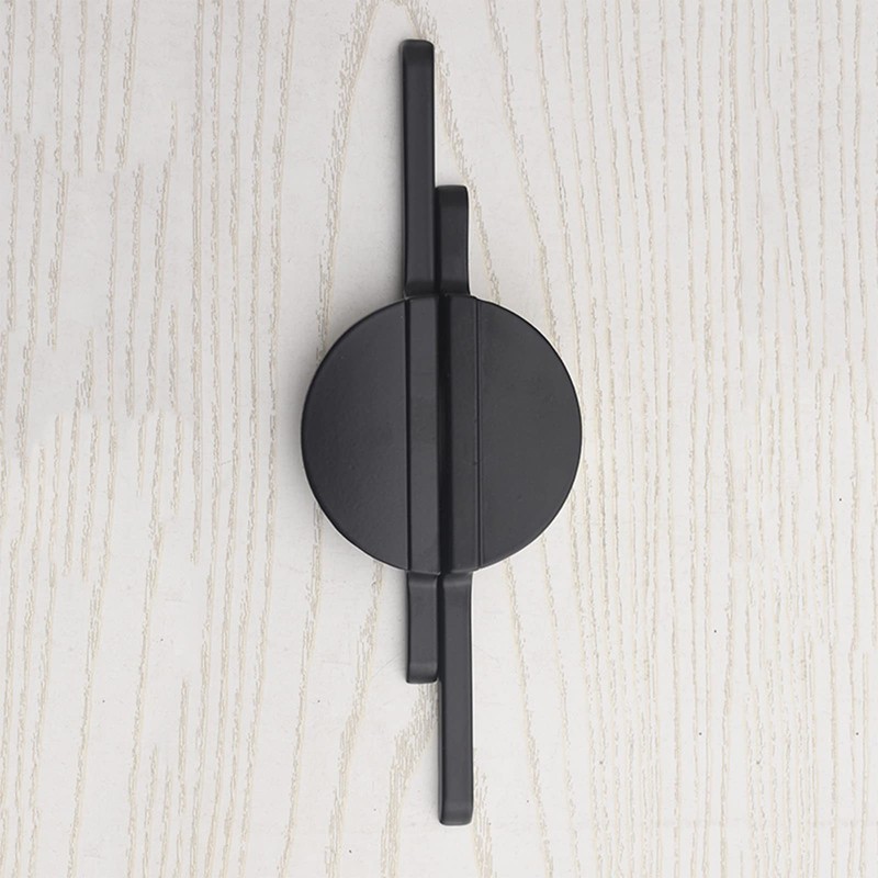 INCREWAY Brushed Black Drawer Pulls 2 Set Half Moon Drawer