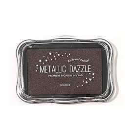 INCAUCA Metallic Ink Pads for Rubber Stamps, Washable Stamp Ink Pad, Ink Pads for Stamping, Embossing Craft Ink Pad Stamps Partner DIY Color for Wedding Card Making Scrapbook Wood Paper, Brown