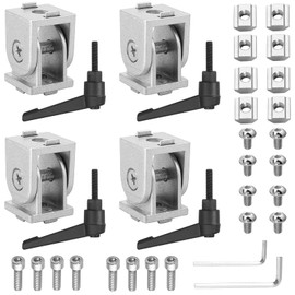 JiGiU Angle Connector Adjustable Joint for 2020 Aluminium Profile 6 mm Slot Joint Connector with Clamping Lever Flexible Hinge Swivel Mounting Material for 3D Printer Parts DIY Project (4 Pack)