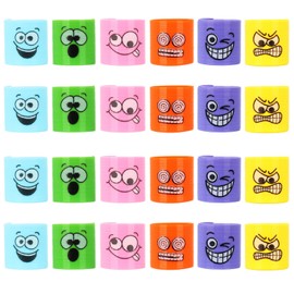 Mini Slinky Emoji Silly Faces Springs Toy for Party Bag Filler,24p Coil Mini Springs Bulk Toys,Fidget funny Face Stretchy Toys,Classroom Prizes for Kids Boys Girls Pinata Party Favour Stocking Fillers
