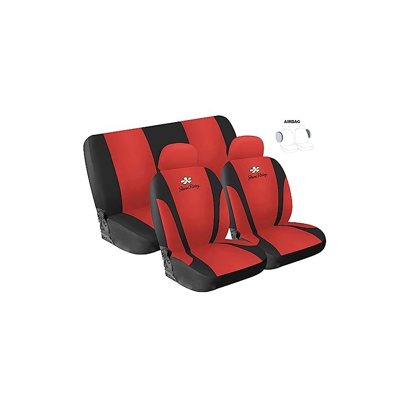 Simoni Racing CSR/DA-R Universelle Abdeckung Sitze Gänseblümchen, Rot und Schwarz