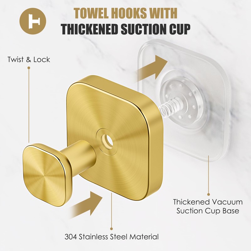BKV Suction Cup Hooks for Shower,Heavy Duty Shower Hooks for