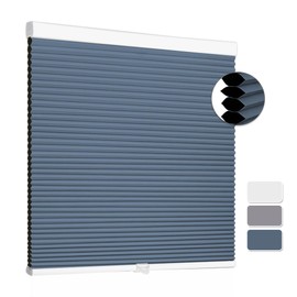 SUNFREE Cellular Shades Blackout Blinds Cordless Honeycomb Window Shades for Bedroom, Blinds for Window and Door, Home and Office, Blue, 31" W x 64" H