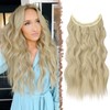 FESHFEN Invisible Wire Hair Extensions with Transparent Wire Adjustable Size