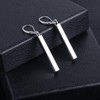 Sliver Dangle Drop Earrings for Women, 925 Sterling Silver Bar