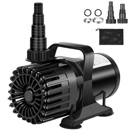 HURMOVAE 150W 3200 GPH Submersible Pond Pump for Outdoor Ponds, Fountains & Water Gardens, Pond Waterfall Pump with 180° Adjustable Outlet, Barrier Bag, 20FT Power Cord, Ultra-Quiet, UL Listed