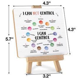 Mental Health Sign Things I Can Control Wood Sign with Easel Therapy Office Wood Plaque Decor for School Counseling Office Classroom Desk Shelf