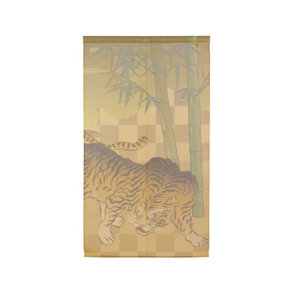 Made in Japan Tiger Noren Curtain Gold Lame Yarn Fabrics