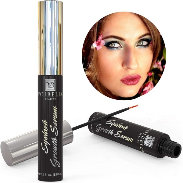 Voibella Eyelash Growth Serum and Eyebrow Enhancer 8.87ML - Best Natural Eye Lash Enhancing and Rapid Brow Growing Treatment To Dramatically Boost and Grow Ultra Thick, Longer, Lush and Lavish Lashes