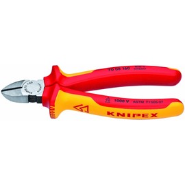 KNIPEX - 70 08 160 SBA Tools - Diagonal Cutters, 1000V Insulated (7008160SBA), Red