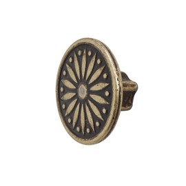 Decoranddecor Torero Round Antique Vintage Cabinet Knob 40mm Diameter Aluminium Alloy (Antique Brass, 1 Pack)
