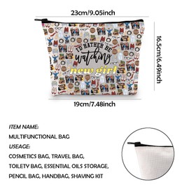 WCGXKO TV Show Inspired Zipper Makeup Bag Travel Bag for Mom Sister Best Friend Wife Aunt (Watching New CA)