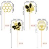 12 PCS Bumble Bee Centerpiece Sticks Glitter Gender Reveal Honeycomb