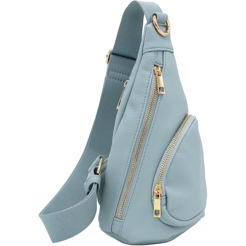 FashionPuzzle - Bolso bandolera de piel sintética ligera y suave,