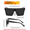 FEISEDY Square Oversized Sunglasses for Women Men Trendy Flat Top