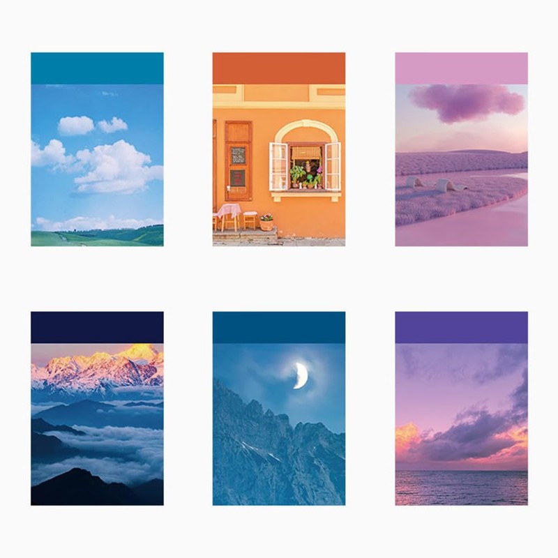 CARPEDIEM Flake Seals, Sky Sunset, Starry Sky, Scenery Collage, Material,