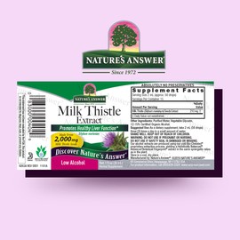 Natures Answer Milk Thistle with Organic-Alcohol 2000mg 1oz Extract | Promotes Liver Function | Natural Detoxifier | Digestion Support | Gluten-Free, Non-GMO, Vegan | 3 Pack