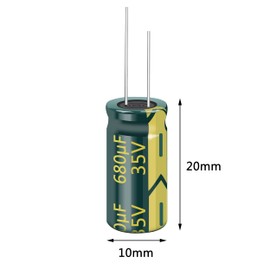 Cermant 10pcs 35V 680UF Capacitor 10X20MM(0.39x0.78in) High Frequency Aluminum Electrolytic Capacitors for TV, LCD Monitor, Game