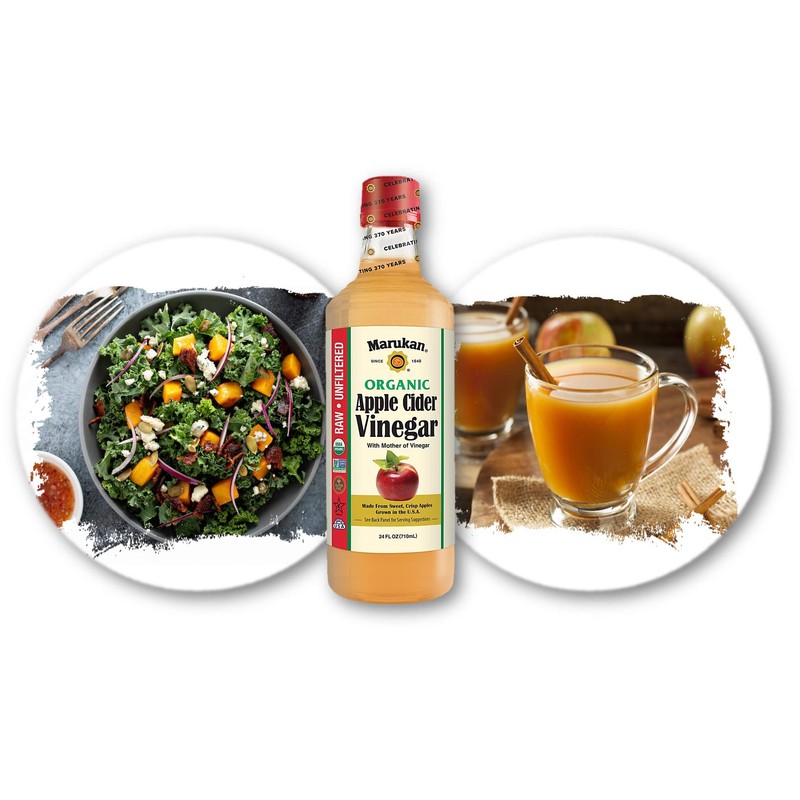 Marukan Organic Apple Cider Vinegar, 24 Ounce Glass Bottle (Pack