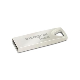 Integral 16GB USB Memory 2.0 Flash Drive Arc with metal casing for keyring, a stylish and elegant solution to transfer and back-up your files
