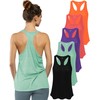 Women's 5 Pack Everyday Flowy Burnout Racer Back Active Workout