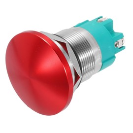 METALLIXITY 1PCS 10A 22MM 7/8" Latching Mushroom Head Push Button Switch 12V 24V 120V 250V AC Red 2NO Waterproof IP65 SPST Self-locking Domed Round 4 Screw Foot Button